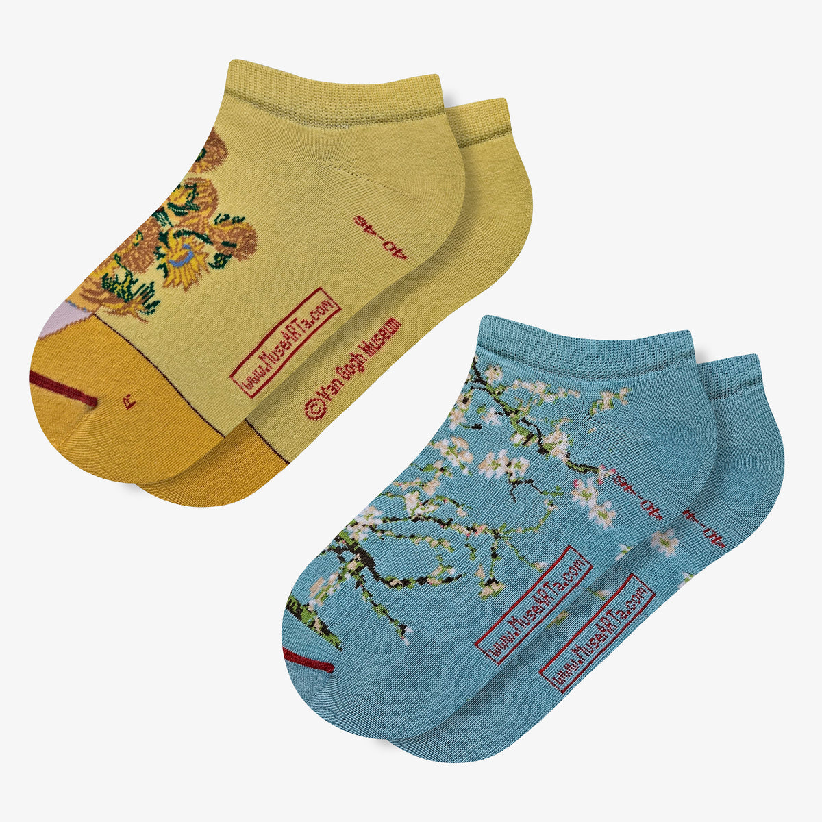 Van Gogh - Sneaker-Socken 2-Pack - Mandelblüte + Sonnenblume